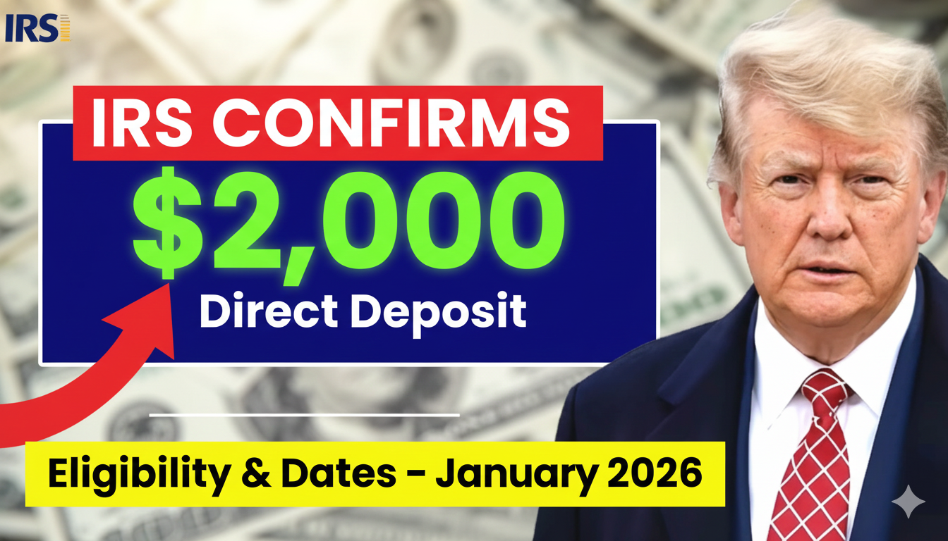 IRS Confirms $2,000 Direct Deposit Payments for January 2026 – Eligibility, Dates & How to Apply
